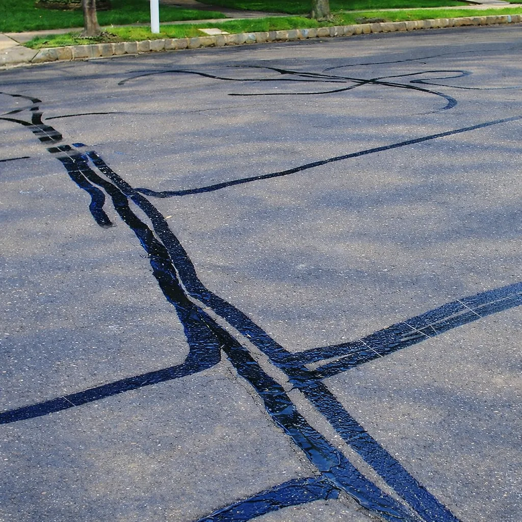 Fissures colmatées, surface uniforme après réparation